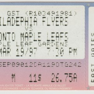 1997 Eric Lindros 4 G 6 Pts Full Ticket vs Maple Leafs Mar 19