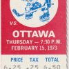 1973 WHA Minnesota Fighting Saints ticket stub vs Ottawa Nationals Feb 15