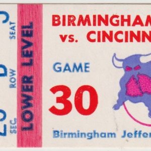 1977 WHA Birmingham Bulls ticket stub vs Cincinnati Stingers Feb 22