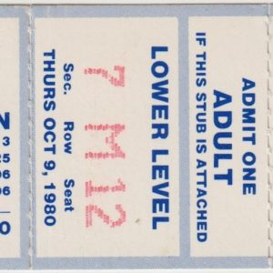 1980 CHL Birmingham Bulls ticket stub vs Houston Apollos Oct 9