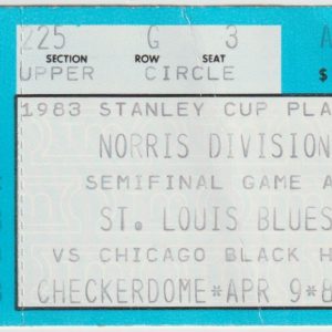 1983 Blues 1st Round Game 3 Ticket Stub vs Blackhawks Denis Savard GW TM