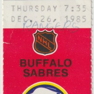 1985 Sabres ticket stub vs Rangers Dec 26 Dave Andreychuk