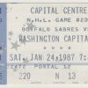 1987 Capitals Ticket Stub vs Sabres Jan 24 Mike Gartner