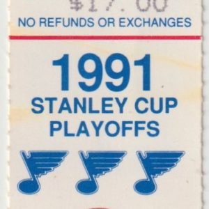 1991 Blues Playoffs Round 1 Game 7 Ticket Stub vs Red Wings Brett Hull 