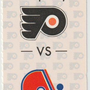 1991 Flyers Ticket vs Nordiques Jan 17 Joe Sakic