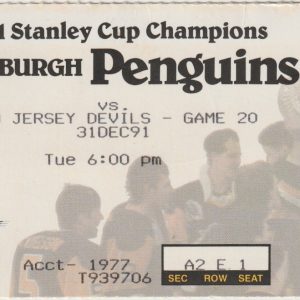 1991 Penguins Ticket Stub vs Devils Dec 31 Jágr Lemieux Mullen