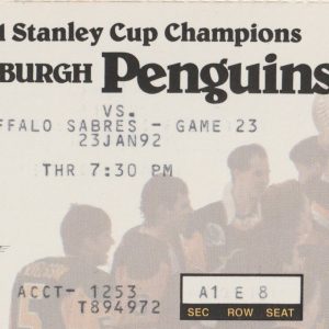 1992 Penguins Ticket Stub vs Sabres Jan 23 Hawerchuk Andreychuk