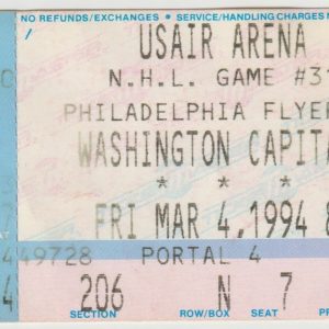 1994 Capitals Ticket Stub vs Flyers Mar 4 Bondra Lindros