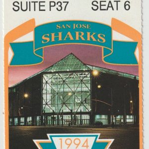 1994 Sharks Playoffs Game 3 ticket stub vs Red Wings Dino Ciccarelli