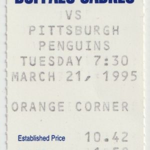 1995 Sabres Ticket Stub vs Penguins Mar 21 Luc Robitaille 2 G