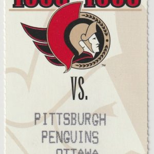 1995 Senators ticket stub vs Penguins Nov 8 Jaromir Jagr 2 G Lemieux