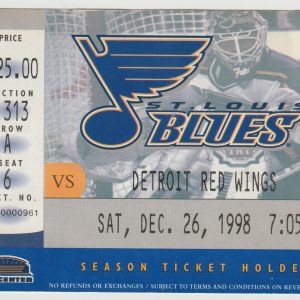 1998 Blues Ticket Stub vs Red Wings Dec 26 Igor Larionov