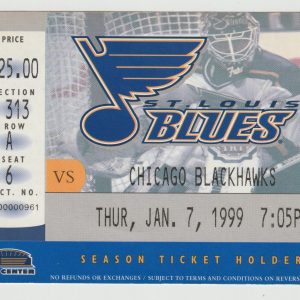 1999 Blues Ticket Stub vs Blackhawks Jan 7 Doug Gilmour 2 G