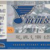 1999 Blues Ticket Stub vs Red Wings Apr 9 Fedorov Turgeon