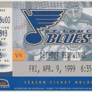 1999 Blues Ticket Stub vs Red Wings Apr 9 Fedorov Turgeon