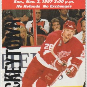 1999 Red Wings Ticket Stub vs Ducks Apr 5 Steve Yzerman