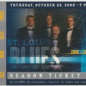 2000 Blues Ticket Stub vs Flames Oct 26 Al MacInnis