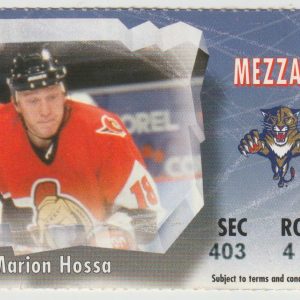 2000 Panthers Ticket Stub vs Senators Feb 21 Marián Hossa