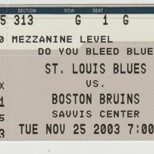 2003 Blues Ticket Stub vs Bruins Nov 25 Keith Tkachuk