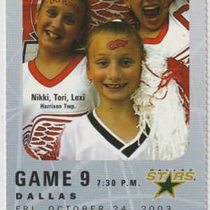 2003 Red Wings Full Ticket vs Stars Oct 24 Steve Yzerman 2 Goals