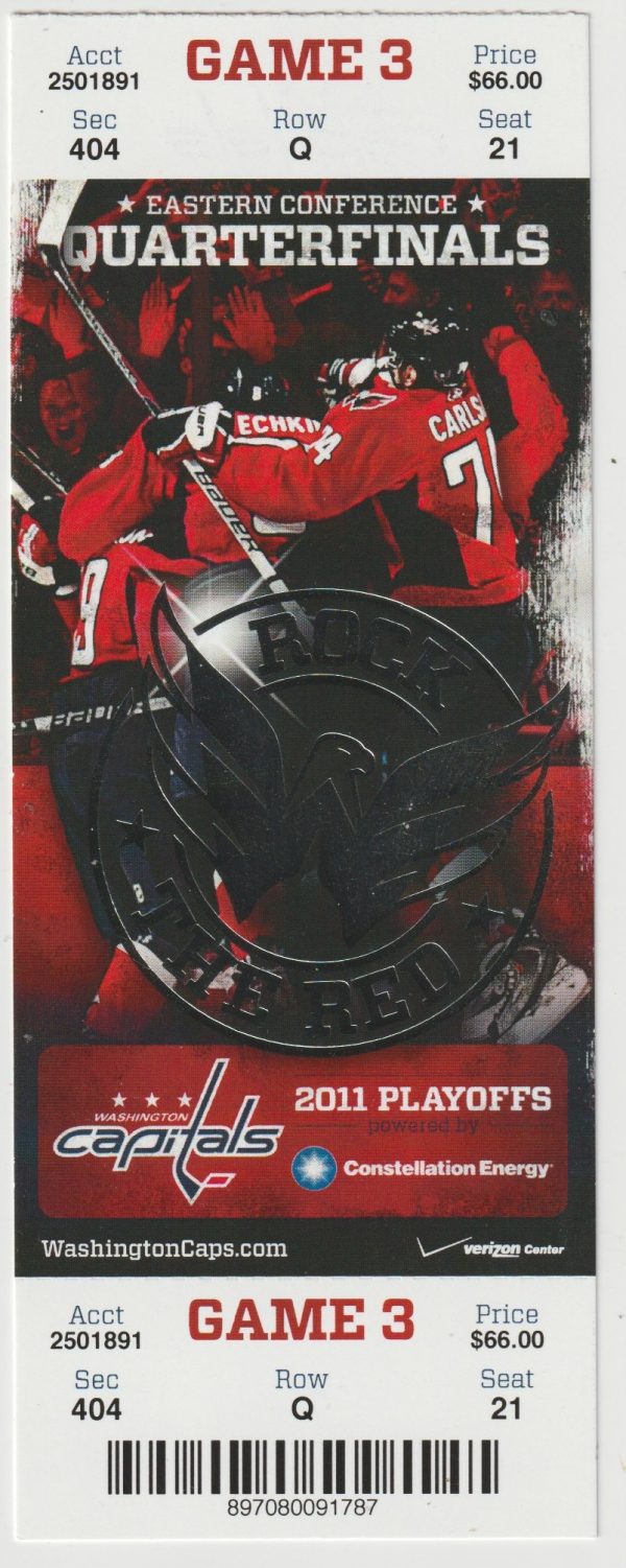 2011 Capitals 1st Round Game 5 Full Ticket Ovechkin 1st SWG