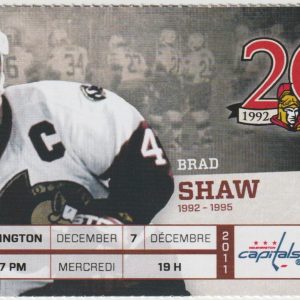 2011 Senators Ticket Stub vs Capitals Dec 7 Ovechkin