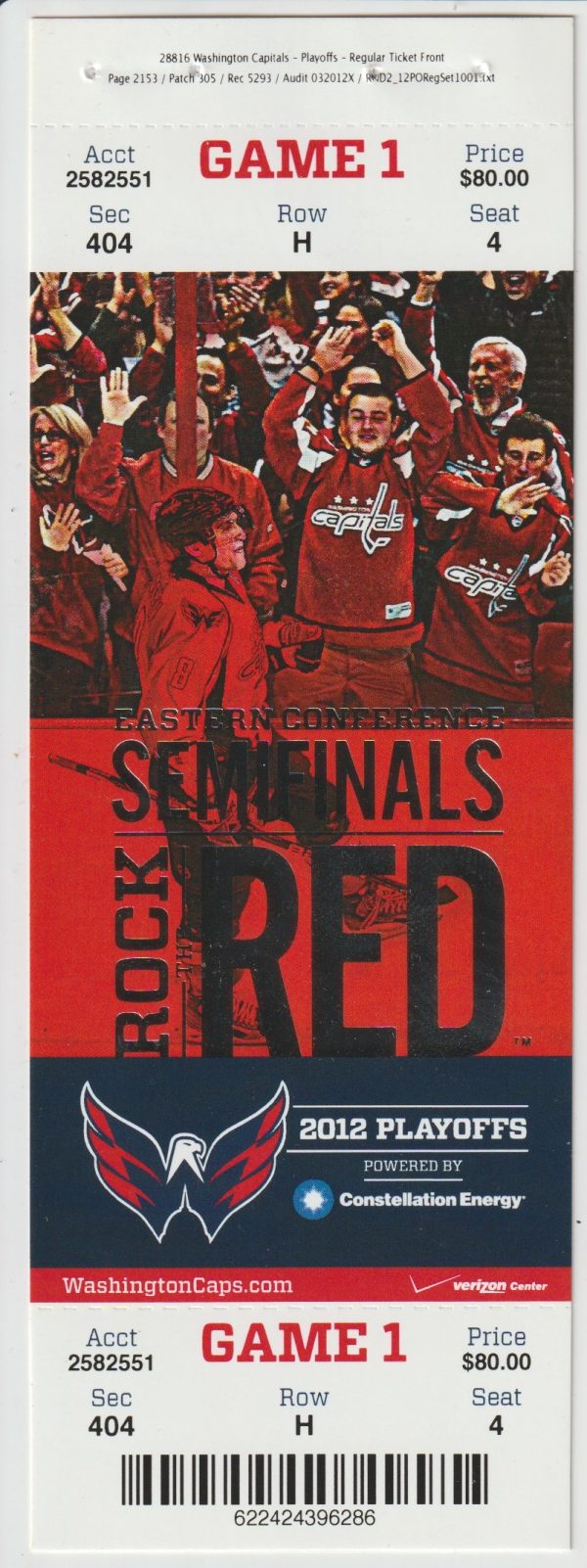 2012 Capitals 1st Round Gm 3 Full Ticket vs Bruins Ovechkin