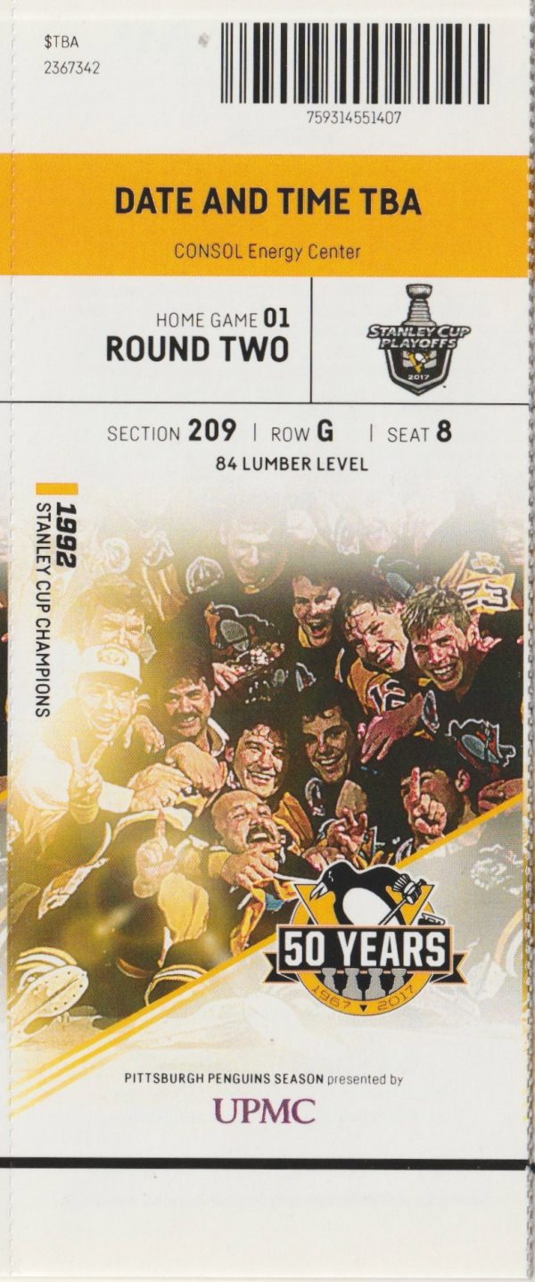 2017 Penguins 2nd Round Game 3 ticket vs Capitals Malkin Kuznetsov
