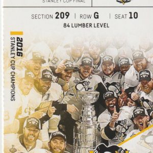 2017 Stanley Cup Final Game 5 Predators Penguins Full Ticket Evgeni Malkin