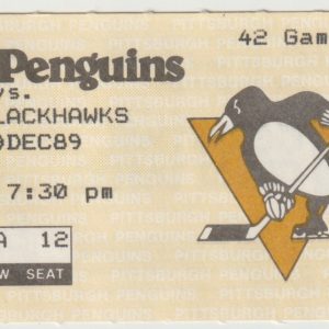 1989 Penguins Ticket Stub vs Blackhawks Dec 9 Mario Lemieux 2
