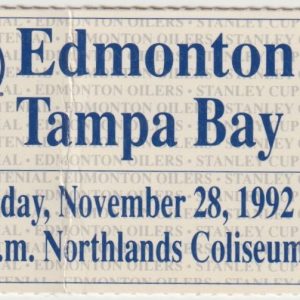 1992 Oilers ticket stub vs Lightning Nov 28 Craig Simpson 2 G
