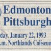 1993 Oilers ticket stub vs Penguins Jan 22 Craig MacTavish