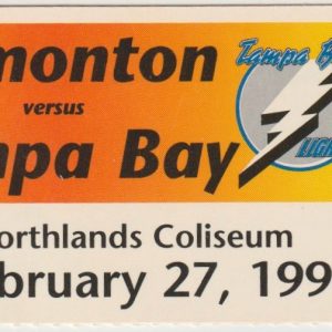 1994 Oilers ticket stub vs Lightning Feb 27 Gerard Gallant