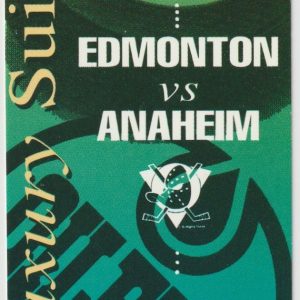 1996 Oilers Ticket Stub vs Ducks Feb 14 Glenn Anderson