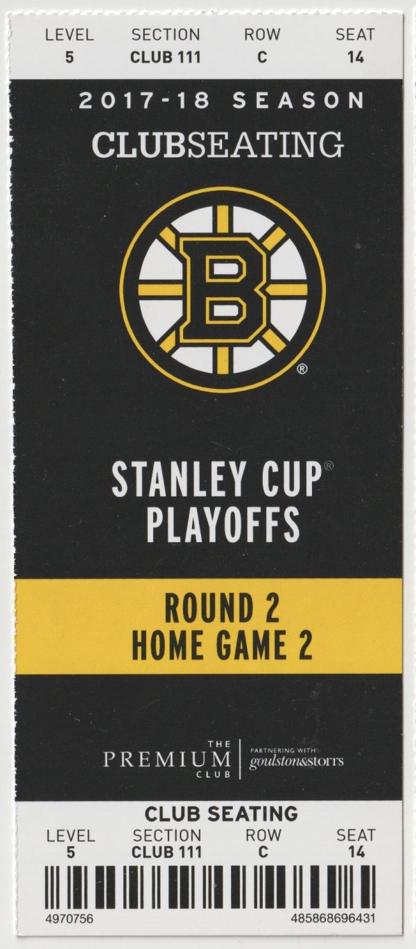2018 Bruins 2nd Round Game 4 Ticket Stub vs Lightning May 4 Stamkos